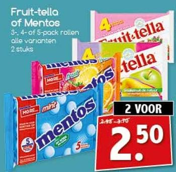 Aanbiedingen Fruit-tella of mentos - Huismerk - Agrimarkt - Geldig van 21/08/2017 tot 26/08/2017 bij Agrimarkt