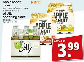 Aanbiedingen Apple bandit cider of jillz sparkling cider - Huismerk - Agrimarkt - Geldig van 21/08/2017 tot 26/08/2017 bij Agrimarkt