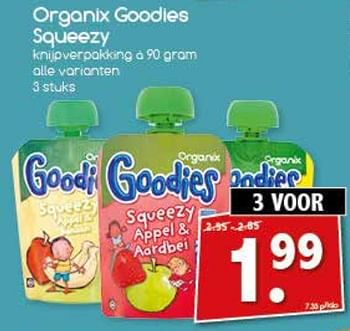 Aanbiedingen Organix goodies squeezy - Goodies - Geldig van 21/08/2017 tot 26/08/2017 bij Agrimarkt