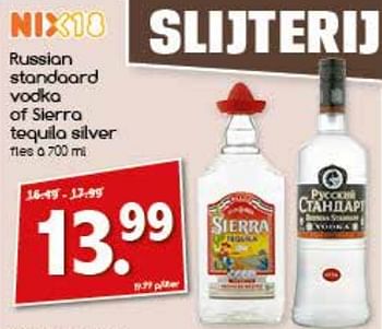 Aanbiedingen Russian standaard vodka of sierra tequila silver - Huismerk - Agrimarkt - Geldig van 21/08/2017 tot 26/08/2017 bij Agrimarkt