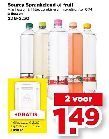 Aanbiedingen Sourcy sprankelend of fruit - Sourcy - Geldig van 27/08/2017 tot 02/09/2017 bij Plus