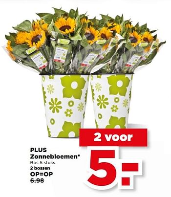 Aanbiedingen Zonnebloemen - Huismerk - Plus - Geldig van 27/08/2017 tot 02/09/2017 bij Plus