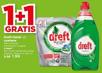 Aanbiedingen Dreft handafwasmiddel original - Dreft - Geldig van 27/08/2017 tot 02/09/2017 bij Plus