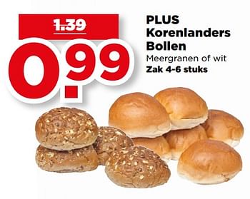 Aanbiedingen Korenlanders bollen - Korenlanders - Geldig van 27/08/2017 tot 02/09/2017 bij Plus