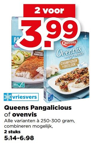 Aanbiedingen Queens pangalicious of ovenvis - Queens - Geldig van 27/08/2017 tot 02/09/2017 bij Plus