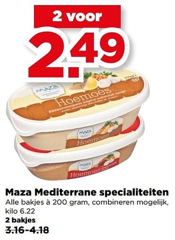 Aanbiedingen Maza mediterrane specialiteiten - Maza - Geldig van 27/08/2017 tot 02/09/2017 bij Plus