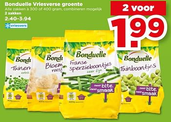 Aanbiedingen Bonduelle vriesverse groente - Bonduelle - Geldig van 27/08/2017 tot 02/09/2017 bij Plus