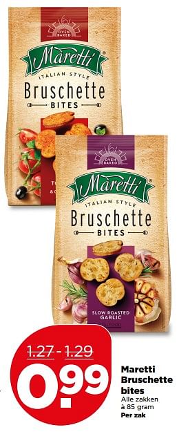 Aanbiedingen Maretti bruschette bites - Maretti - Geldig van 27/08/2017 tot 02/09/2017 bij Plus