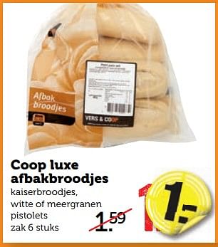 Aanbiedingen Coop luxe afbakbroodjes - Huismerk - Coop - Geldig van 28/08/2017 tot 03/09/2017 bij Coop