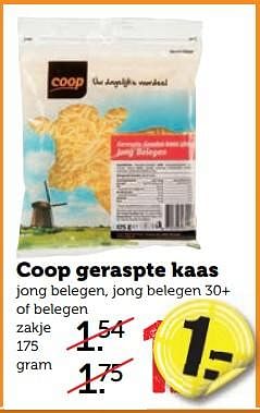 Aanbiedingen Coop geraspte kaas - Huismerk - Coop - Geldig van 28/08/2017 tot 03/09/2017 bij Coop