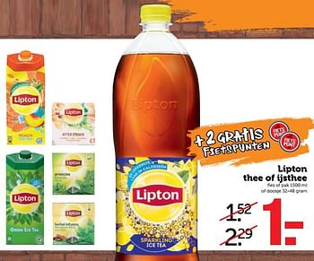 Aanbiedingen Lipton thee of ijsthee - Lipton - Geldig van 28/08/2017 tot 03/09/2017 bij Coop