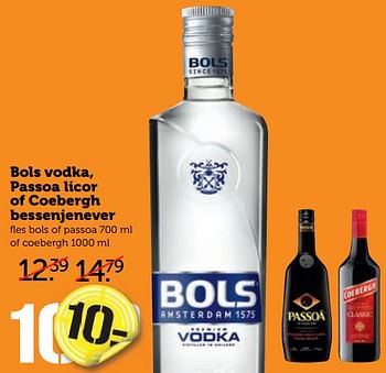 Aanbiedingen Bols vodka, passoa licor of coebergh bessenjenever - Huismerk - Coop - Geldig van 28/08/2017 tot 03/09/2017 bij Coop