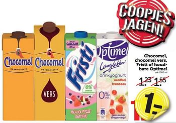 Aanbiedingen Chocomel, chocomel vers, fristi of houdbare optimel - Huismerk - Coop - Geldig van 28/08/2017 tot 03/09/2017 bij Coop