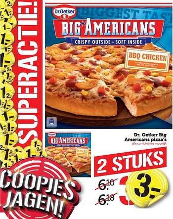 Aanbiedingen Dr. oetker big americans pizza`s - Dr. Oetker - Geldig van 28/08/2017 tot 03/09/2017 bij Coop