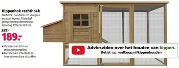 Aanbiedingen Kippenhok rechthoek - Huismerk - Welkoop - Geldig van 28/08/2017 tot 10/09/2017 bij Welkoop