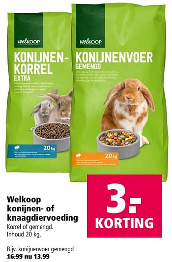 Aanbiedingen Welkoop konijnenvoer gemengd - Huismerk - Welkoop - Geldig van 28/08/2017 tot 10/09/2017 bij Welkoop