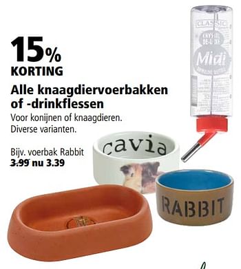 Aanbiedingen Alle knaagdiervoerbakken of drinkflessen voerbak rabbit - Huismerk - Welkoop - Geldig van 28/08/2017 tot 10/09/2017 bij Welkoop
