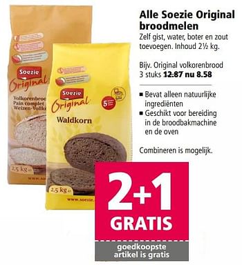 Aanbiedingen Soezie original volkorenbrood - Soezie - Geldig van 28/08/2017 tot 10/09/2017 bij Welkoop
