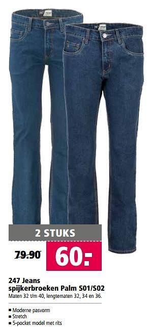 Aanbiedingen 247 jeans spijkerbroeken palm s01-s02 - 247 Jeans  - Geldig van 28/08/2017 tot 10/09/2017 bij Welkoop