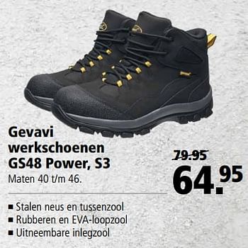 Aanbiedingen Gevavi werkschoenen gs48 power, s3 - Gevavi - Geldig van 28/08/2017 tot 10/09/2017 bij Welkoop