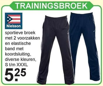 Aanbiedingen Trainingsbroek - Nielsson - Geldig van 14/08/2017 tot 02/09/2017 bij Van Cranenbroek