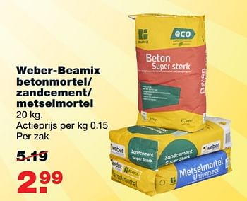 Aanbiedingen Weber-beamix betonmortel zandcement metselmortel - Weber - Geldig van 28/08/2017 tot 10/09/2017 bij Praxis