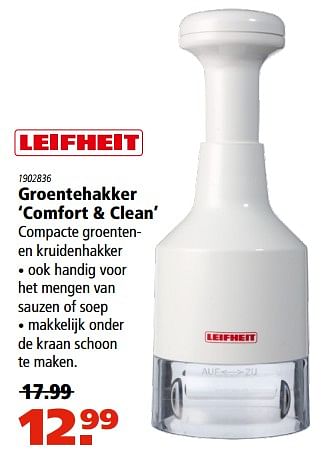 Aanbiedingen Groentehakker `comfort + clean` - Leifheit - Geldig van 24/08/2017 tot 06/09/2017 bij Marskramer
