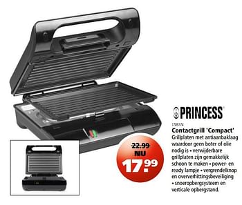 Aanbiedingen Princess contactgrill `compact` - Princess - Geldig van 24/08/2017 tot 06/09/2017 bij Marskramer