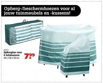 Aanbiedingen Opbergtas voor 4 tuinkussens - Huismerk - Novy - Geldig van 24/08/2017 tot 06/09/2017 bij Novy