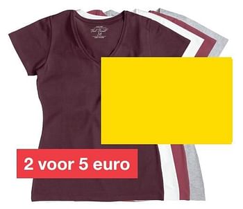 Aanbiedingen Dames t-shirt - Huismerk - Zeeman  - Geldig van 26/08/2017 tot 02/09/2017 bij Zeeman