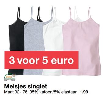 Aanbiedingen Meisjes singlet - Huismerk - Zeeman  - Geldig van 26/08/2017 tot 02/09/2017 bij Zeeman