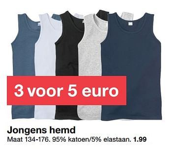 Aanbiedingen Jongens hemd - Huismerk - Zeeman  - Geldig van 26/08/2017 tot 02/09/2017 bij Zeeman