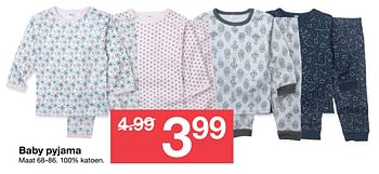 Aanbiedingen Baby pyjama - Huismerk - Zeeman  - Geldig van 26/08/2017 tot 02/09/2017 bij Zeeman