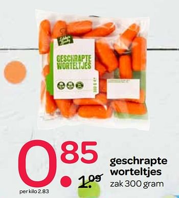 Aanbiedingen Geschrapte worteltjes - Huismerk - Spar  - Geldig van 24/08/2017 tot 06/09/2017 bij Spar