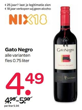 Aanbiedingen Gato negro - Rode wijnen - Geldig van 24/08/2017 tot 06/09/2017 bij Spar