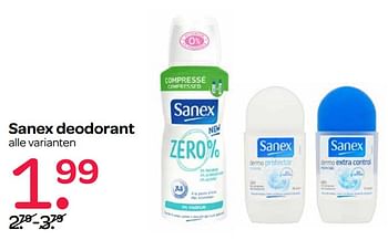 Aanbiedingen Sanex deodorant - Sanex - Geldig van 24/08/2017 tot 06/09/2017 bij Spar