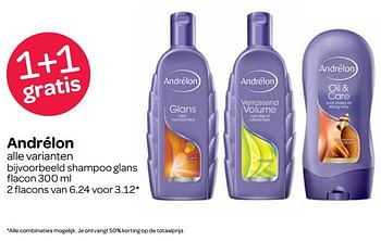 Aanbiedingen Andrélon shampoo glans flacon - Andrelon - Geldig van 24/08/2017 tot 06/09/2017 bij Spar
