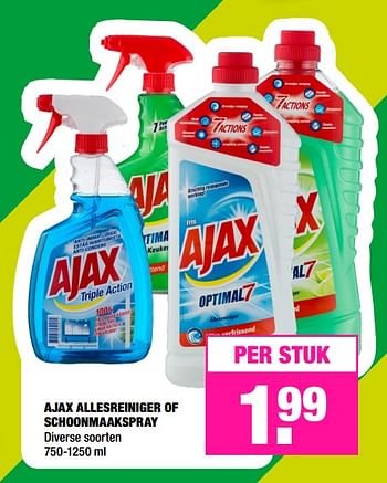 Aanbiedingen Ajax allesreiniger of schoonmaakspray - Ajax - Geldig van 28/08/2017 tot 10/09/2017 bij Big Bazar