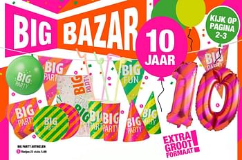 Aanbiedingen Big party artikelen rietjes - Huismerk - Big Bazar - Geldig van 28/08/2017 tot 10/09/2017 bij Big Bazar