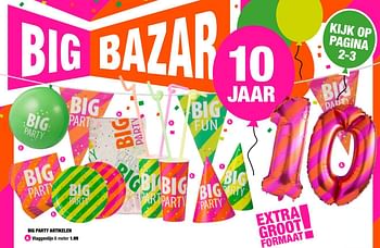 Aanbiedingen Big party artikelen vlaggenlijn - Huismerk - Big Bazar - Geldig van 28/08/2017 tot 10/09/2017 bij Big Bazar