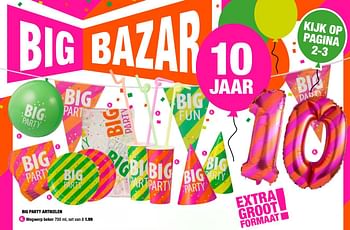 Aanbiedingen Big party artikelen wegwerp beker - Huismerk - Big Bazar - Geldig van 28/08/2017 tot 10/09/2017 bij Big Bazar