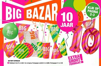Aanbiedingen Big party artikelen tafelkleed - Huismerk - Big Bazar - Geldig van 28/08/2017 tot 10/09/2017 bij Big Bazar