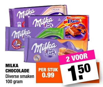 Aanbiedingen Milka chocolade - Milka - Geldig van 28/08/2017 tot 10/09/2017 bij Big Bazar