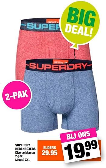 Aanbiedingen Superdry herenboxers - Huismerk - Big Bazar - Geldig van 28/08/2017 tot 10/09/2017 bij Big Bazar