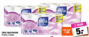 Aanbiedingen Topa toiletpapier - TOPA  - Geldig van 28/08/2017 tot 10/09/2017 bij Big Bazar