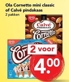 Aanbiedingen Ola cornetto mini classic of calvé pindakaas - Ola - Geldig van 27/08/2017 tot 02/09/2017 bij Deen Supermarkten