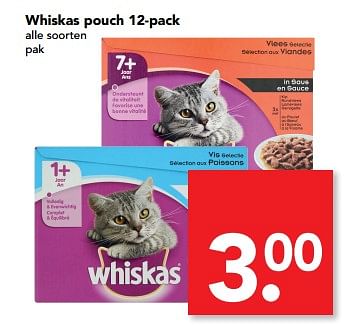 Aanbiedingen Whiskas pouch - Whiskas - Geldig van 27/08/2017 tot 02/09/2017 bij Deen Supermarkten