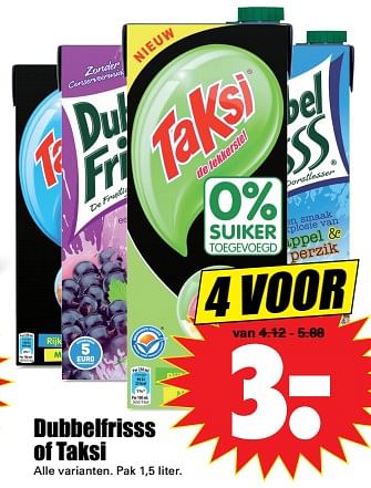 Aanbiedingen Dubbelfrisss of taksi - Huismerk - Dirk - Geldig van 27/08/2017 tot 02/09/2017 bij Lekker Doen