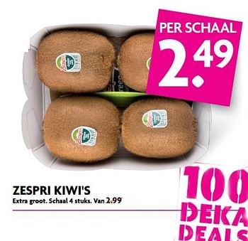 Aanbiedingen Zespri kiwi`s - Zespri - Geldig van 27/08/2017 tot 02/09/2017 bij Deka Markt