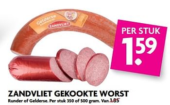 Aanbiedingen Zandvliet gekookte worst - Zandvliet - Geldig van 27/08/2017 tot 02/09/2017 bij Deka Markt